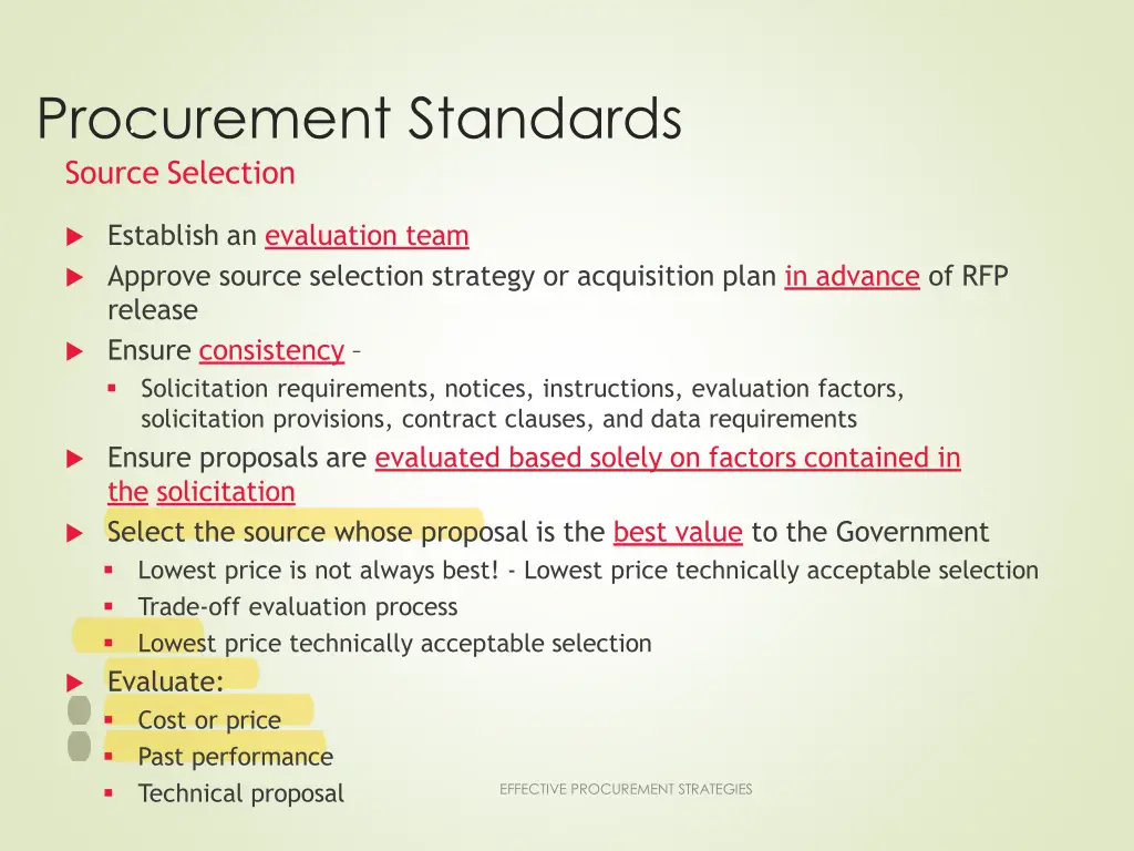 procurement standards source selection