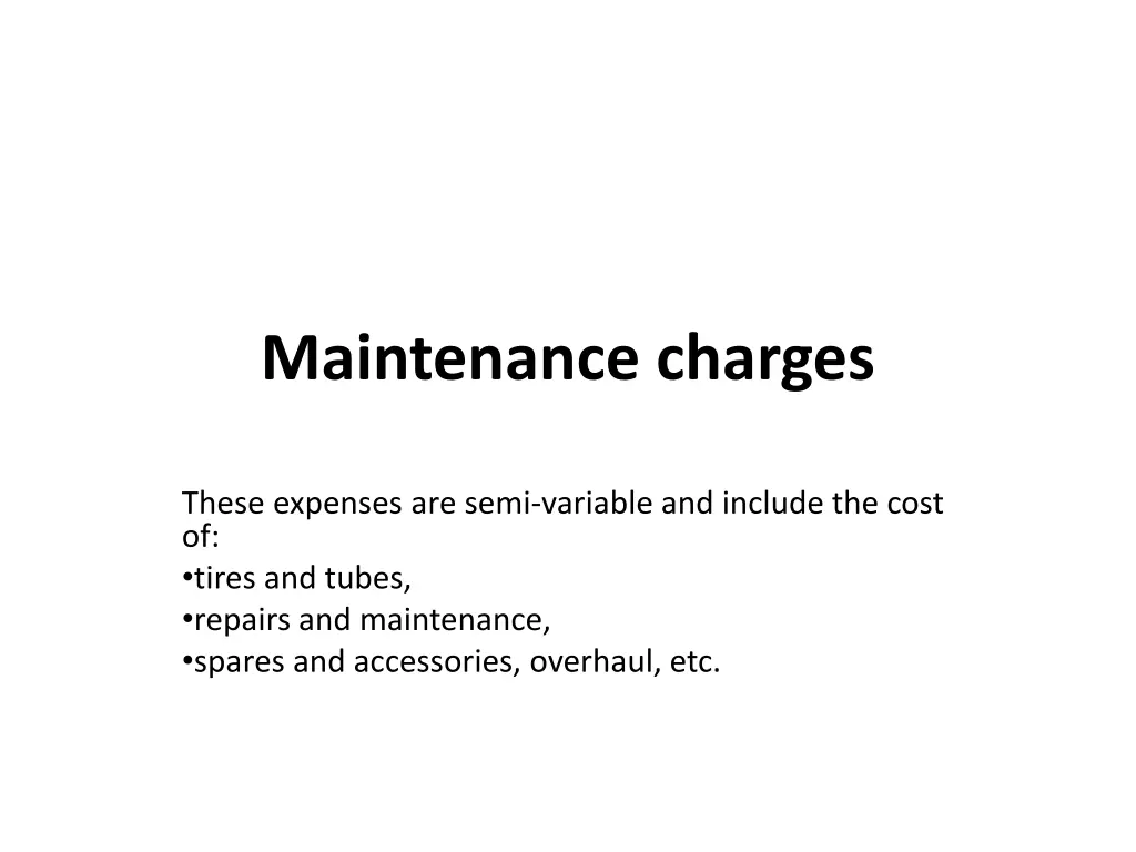 maintenance charges