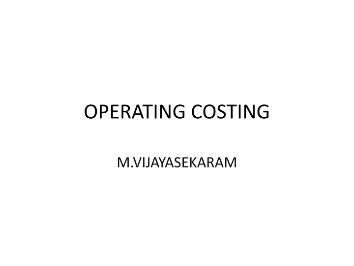 operating costing