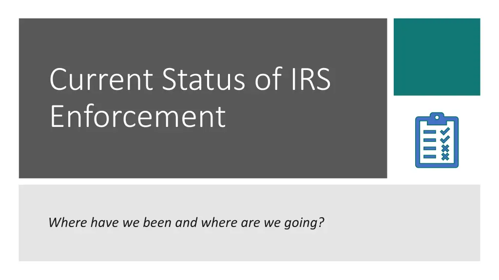 current status of irs enforcement