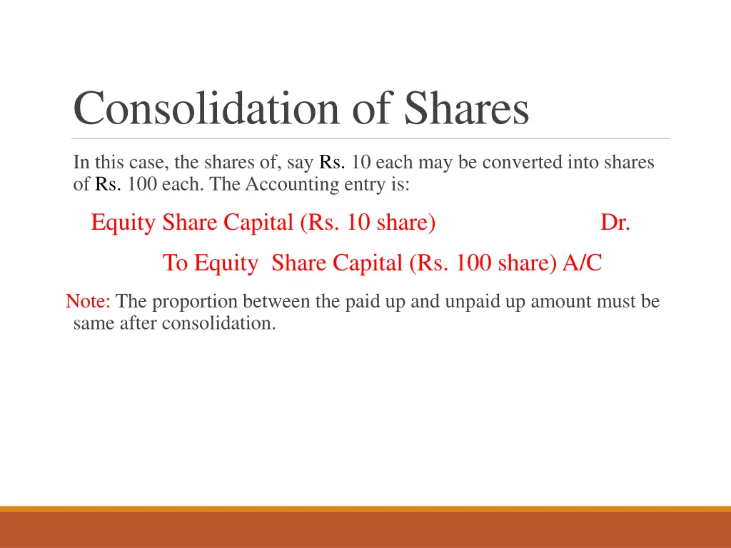 consolidation of shares