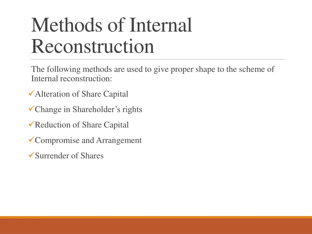 methods of internal reconstruction