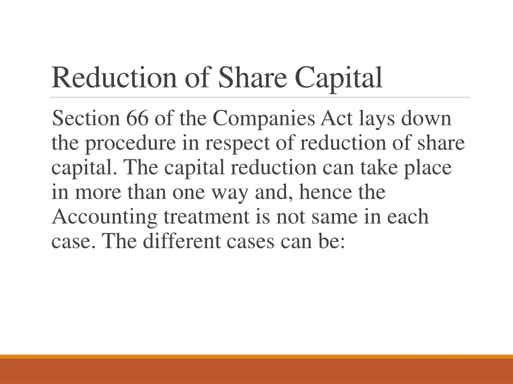 reduction of share capital section