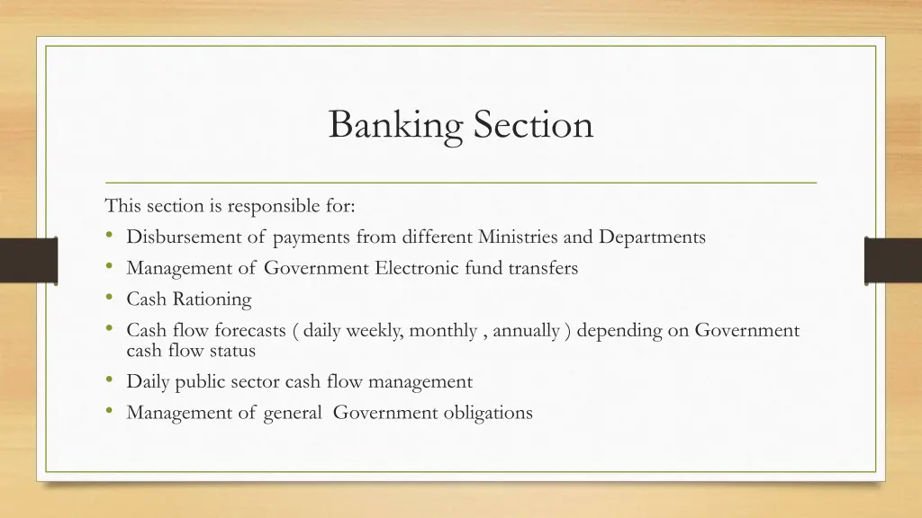 banking section