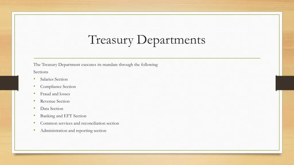 treasury departments