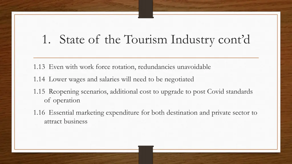 1 state of the tourism industry cont d 1