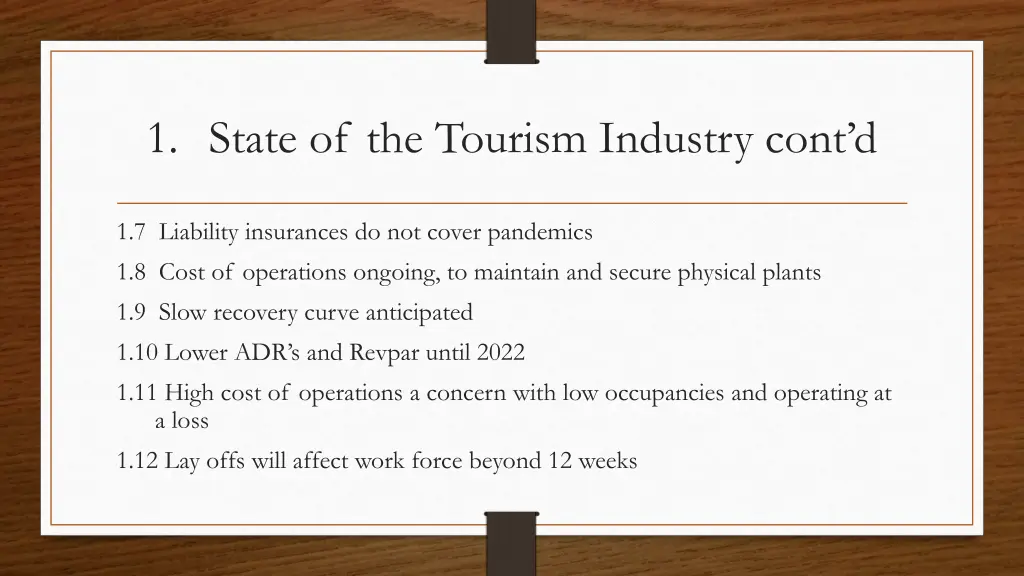 1 state of the tourism industry cont d