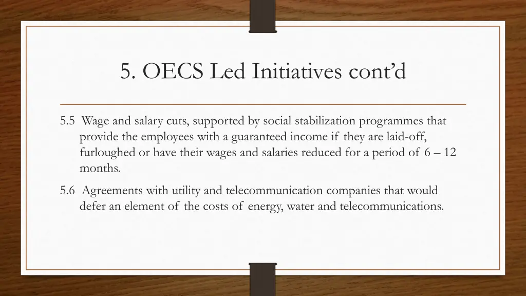 5 oecs led initiatives cont d 2