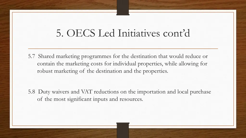 5 oecs led initiatives cont d 3