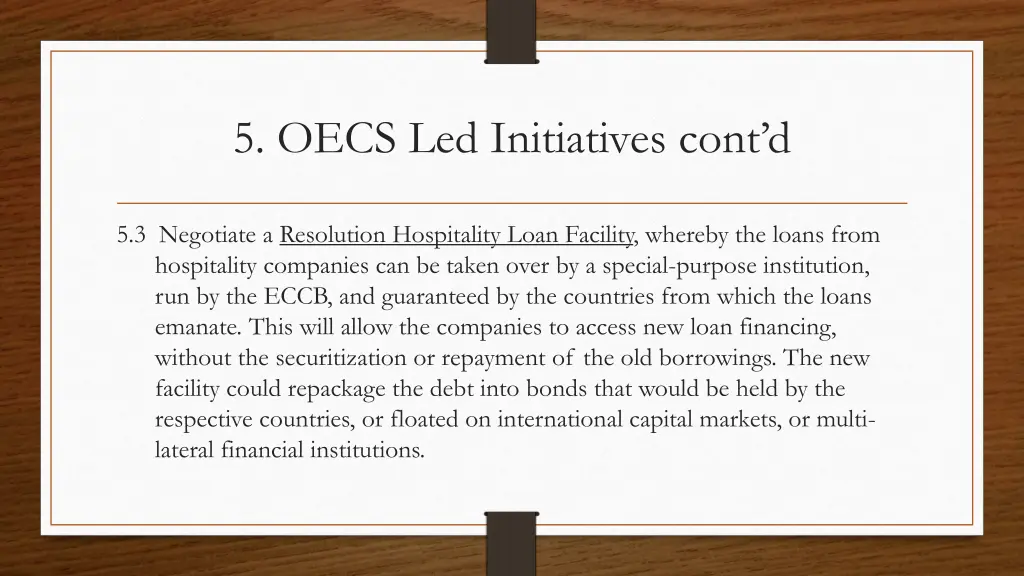 5 oecs led initiatives cont d