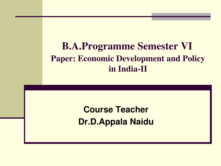 b a programme semester vi paper economic