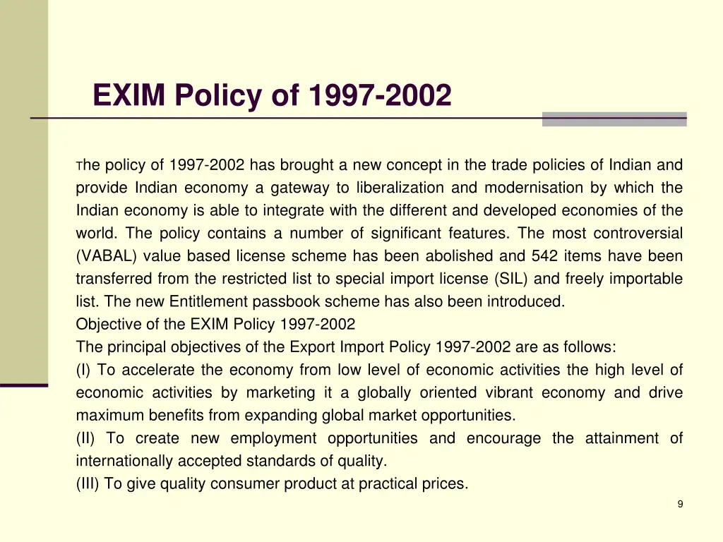 exim policy of 1997 2002