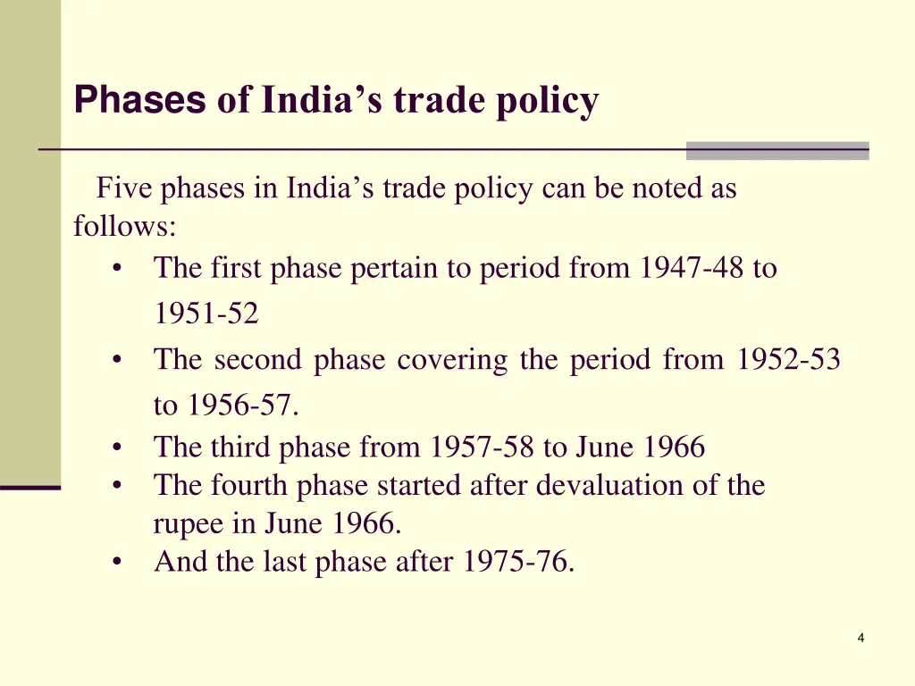 phases of india s trade policy