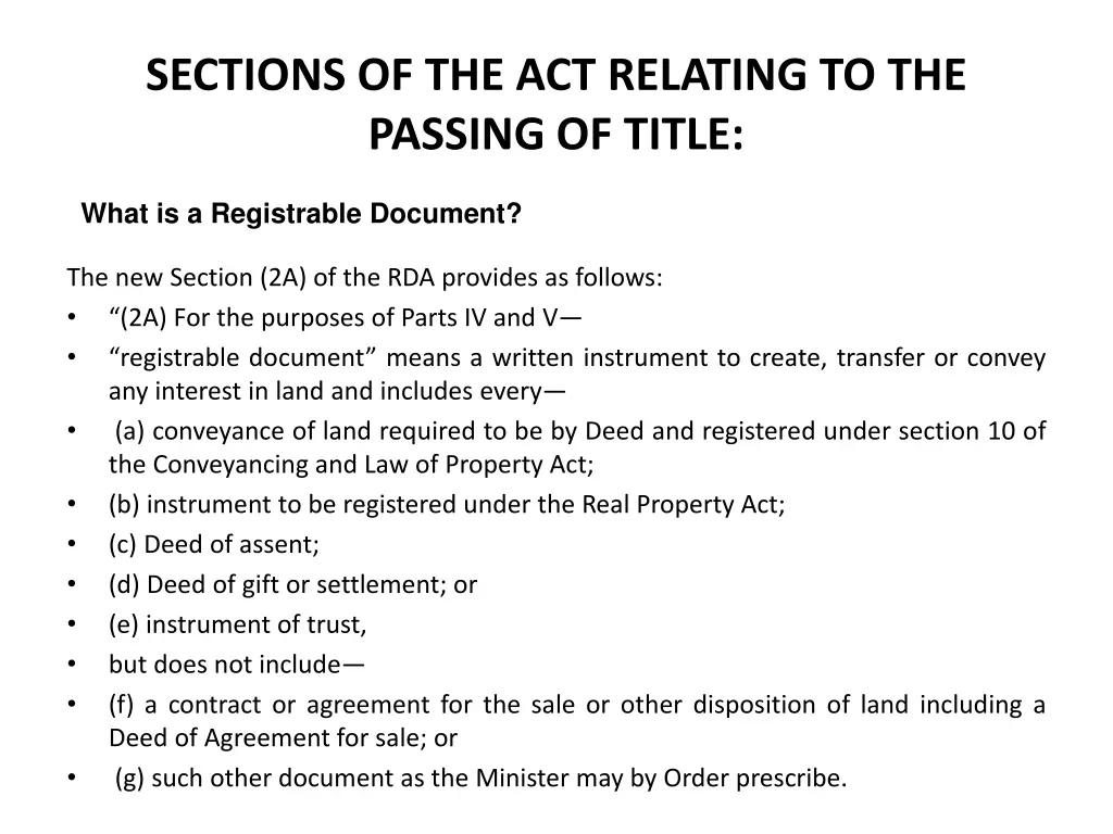 sections of the act relating to the passing 1