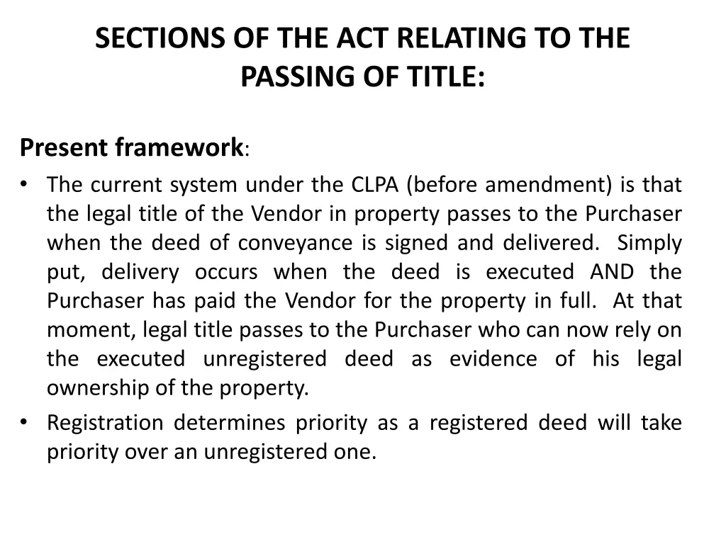 sections of the act relating to the passing 4