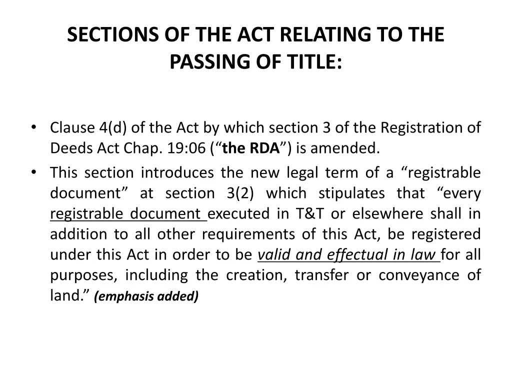 sections of the act relating to the passing