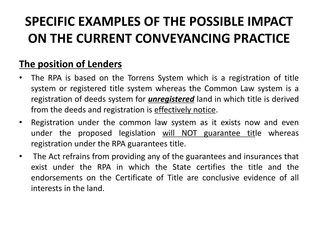 specific examples of the possible impact 10