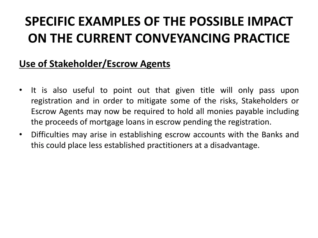 specific examples of the possible impact 13