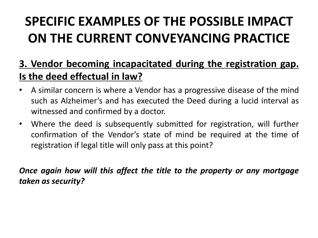 specific examples of the possible impact 2