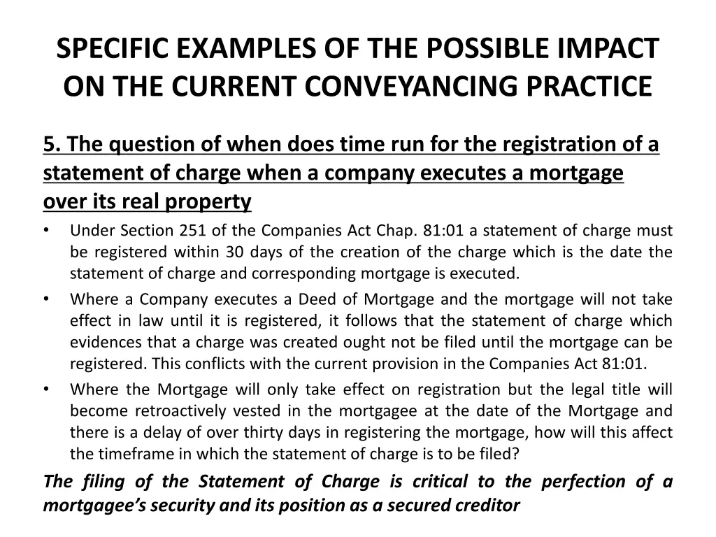 specific examples of the possible impact 4