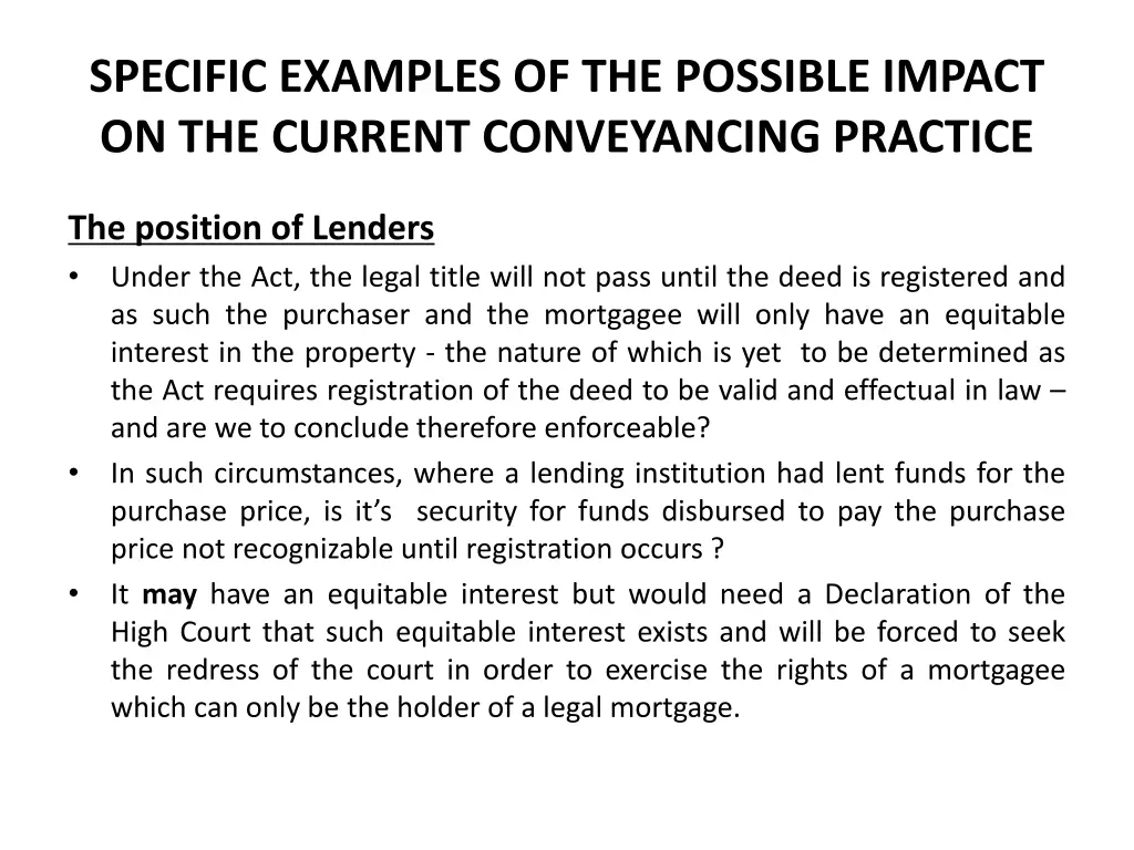 specific examples of the possible impact 7