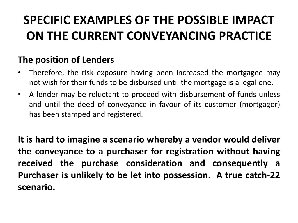 specific examples of the possible impact 8