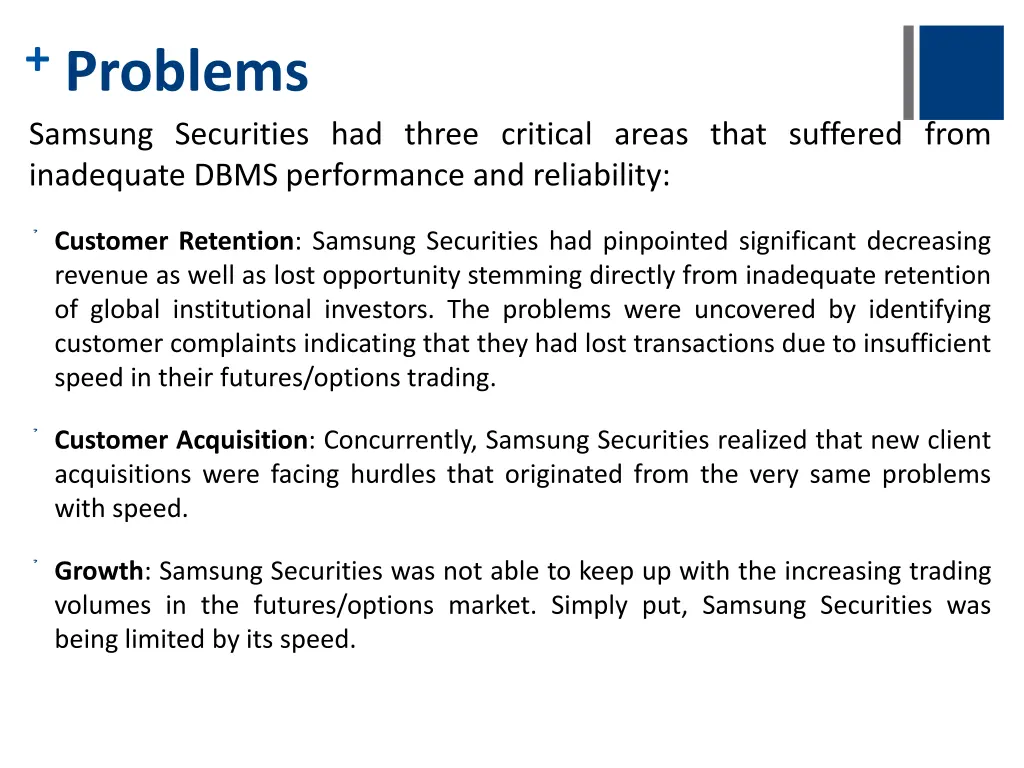 problems samsung securities had three critical