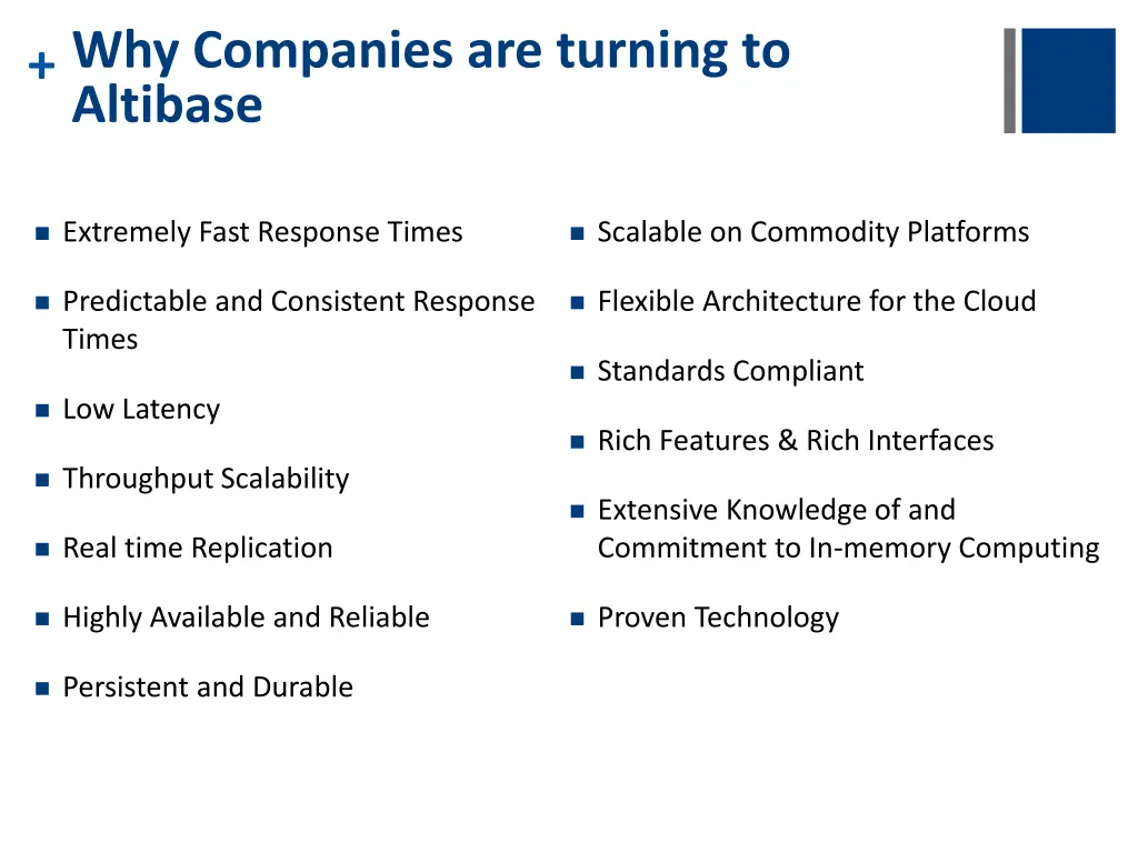 why companies are turning to altibase