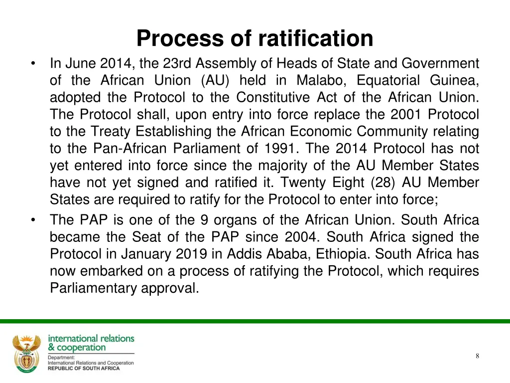 process of ratification in june 2014 the 23rd