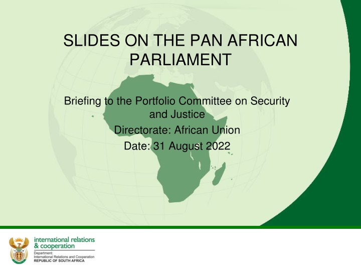 slides on the pan african parliament