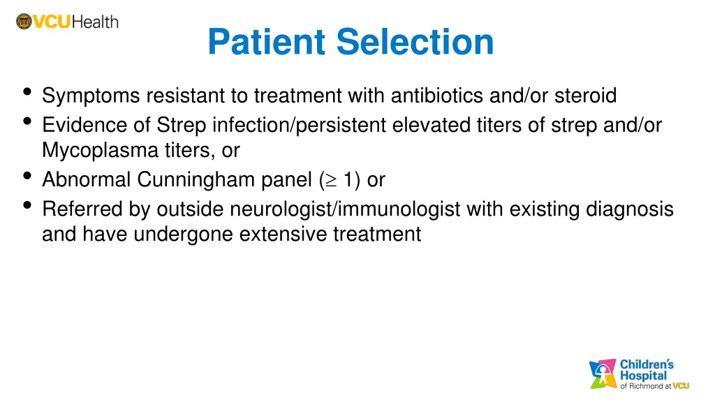 patient selection 1