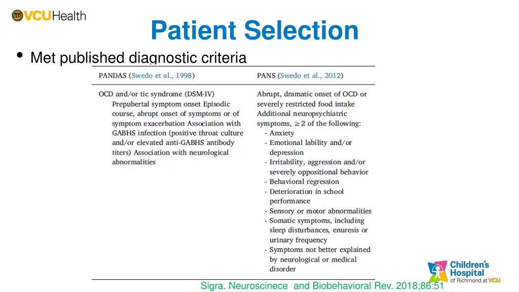 patient selection