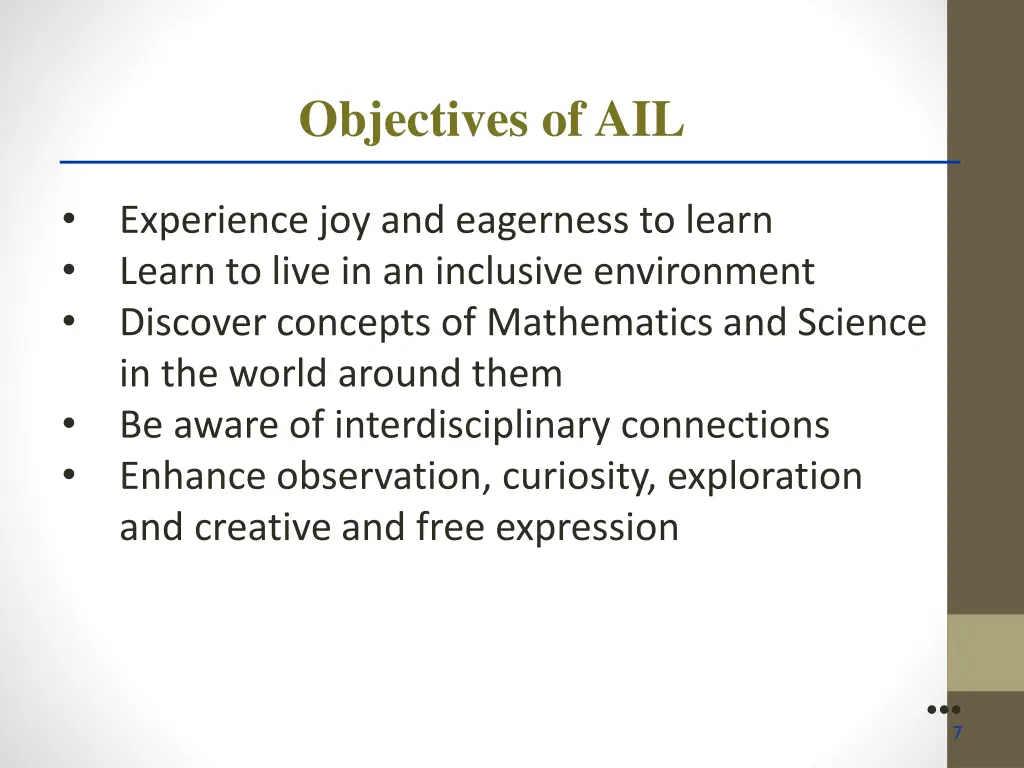 objectives of ail 1