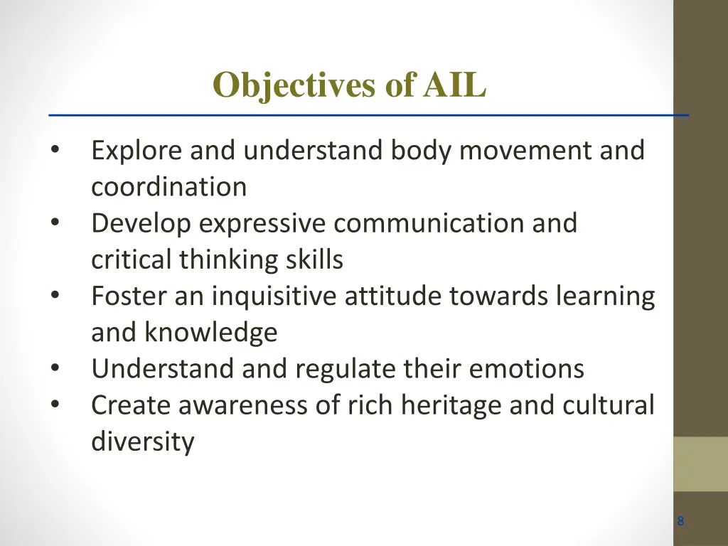 objectives of ail 2