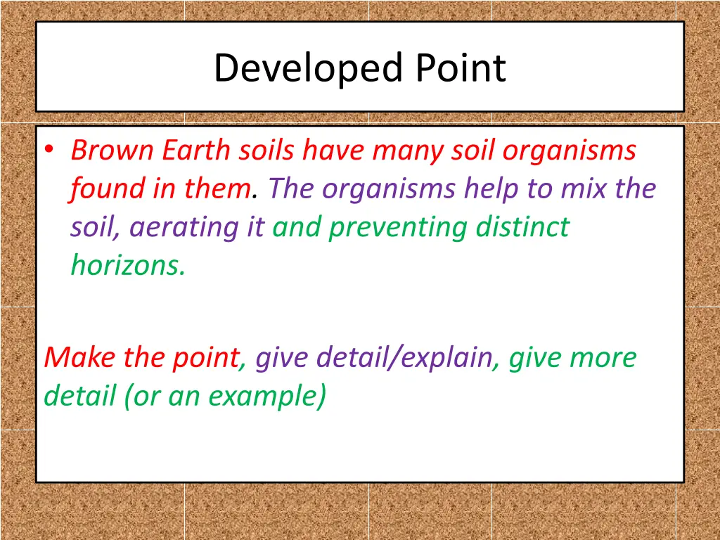 developed point