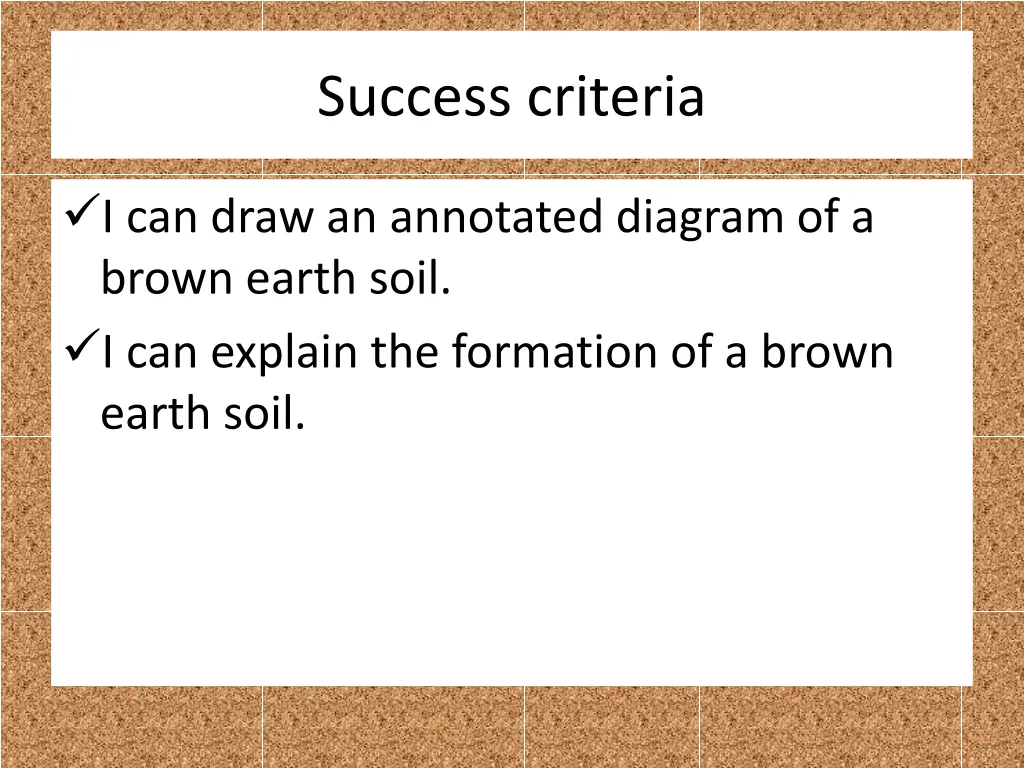 success criteria