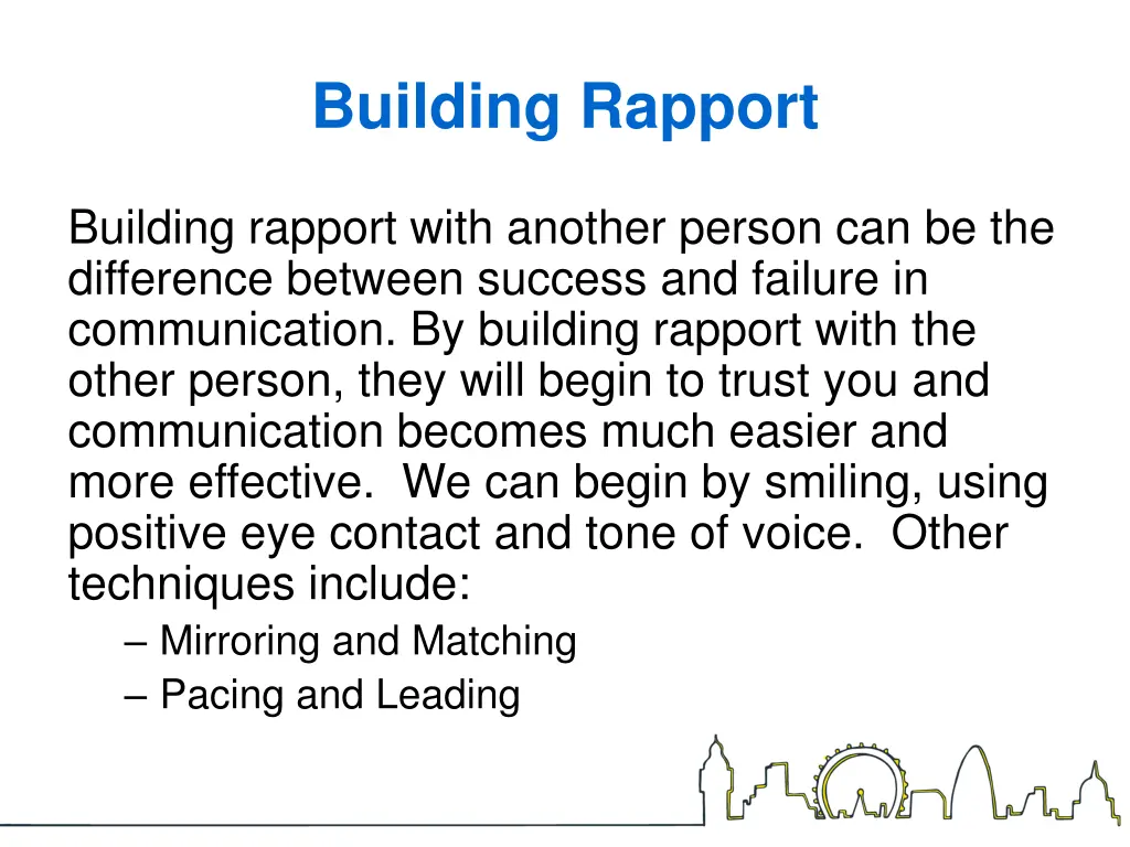 building rapport