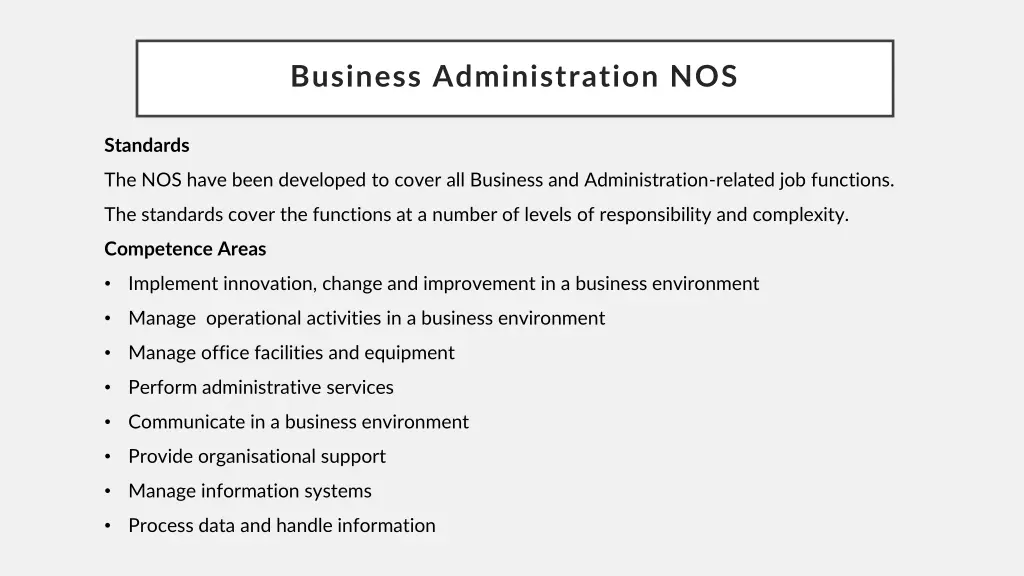 business administration nos