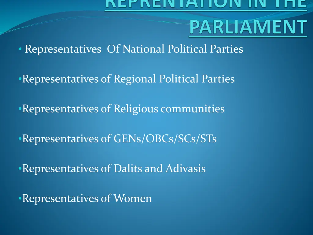 representatives of national political parties