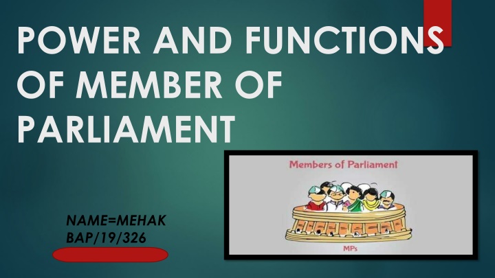 power and functions of member of parliament