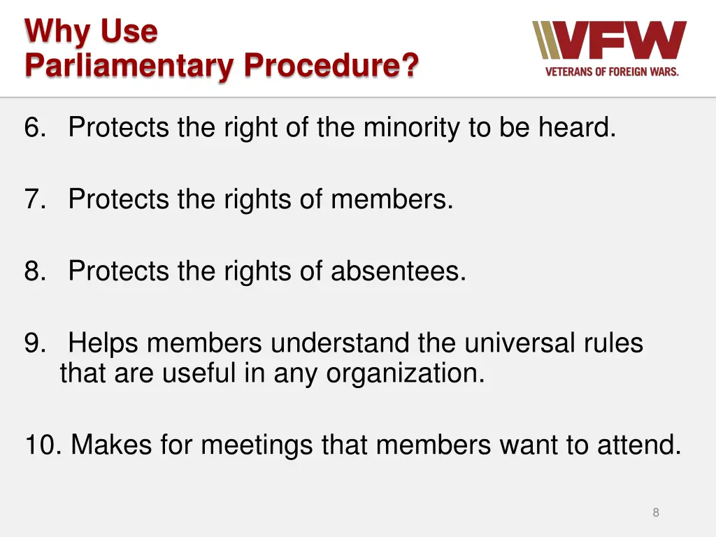 why use parliamentary procedure 1