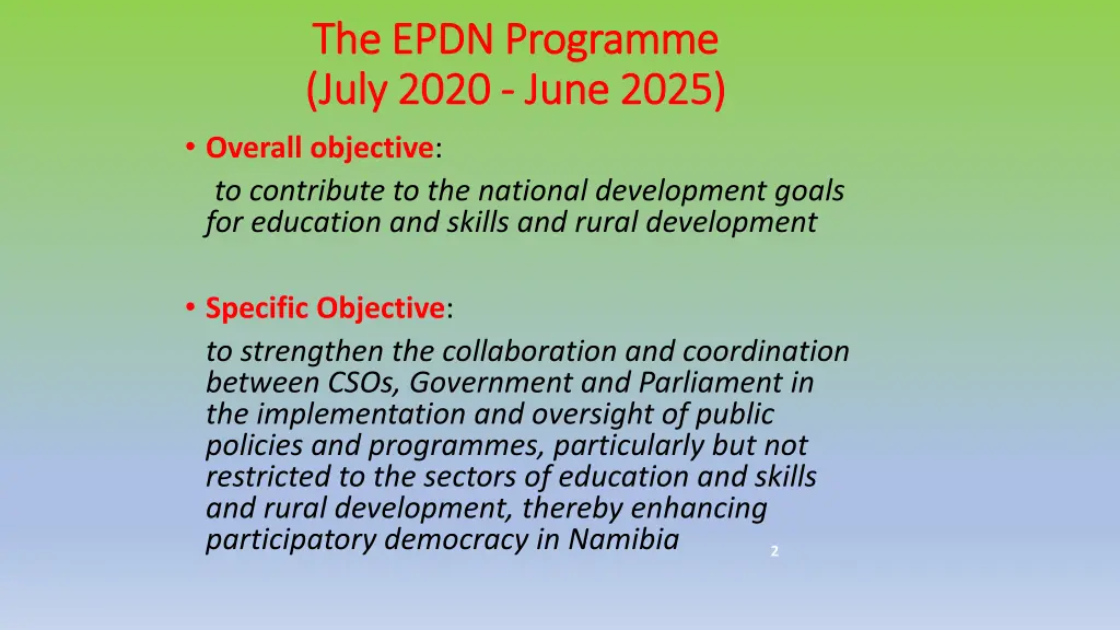 the epdn programme the epdn programme july 2020