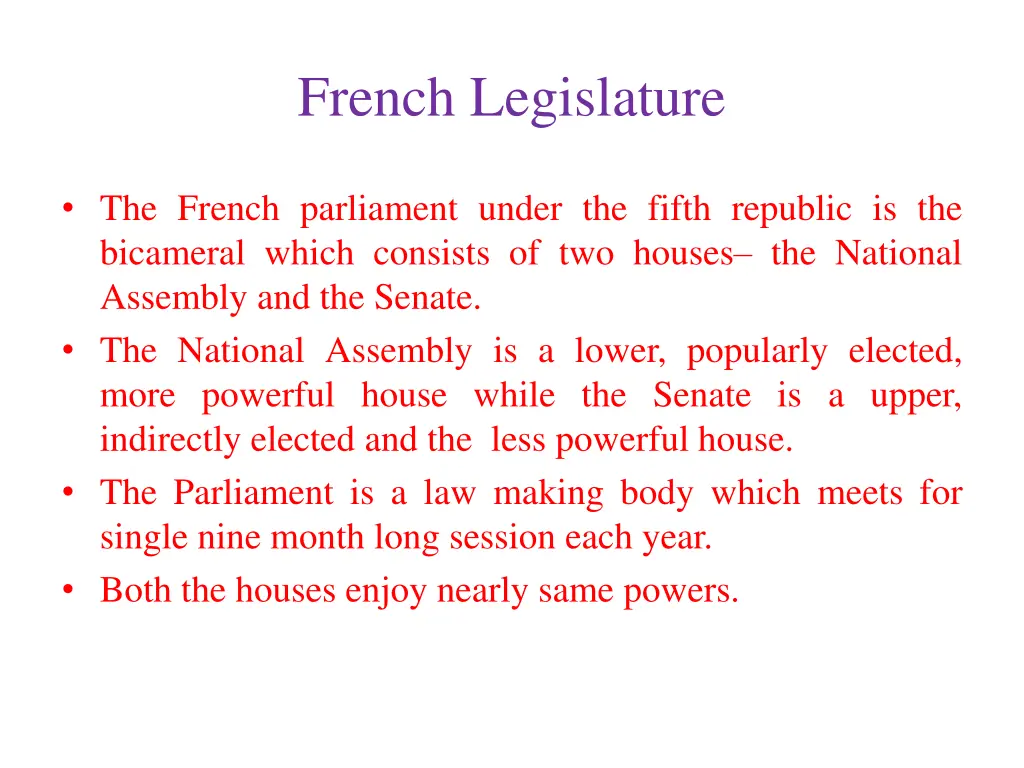 french legislature