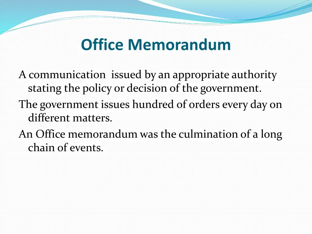 office memorandum