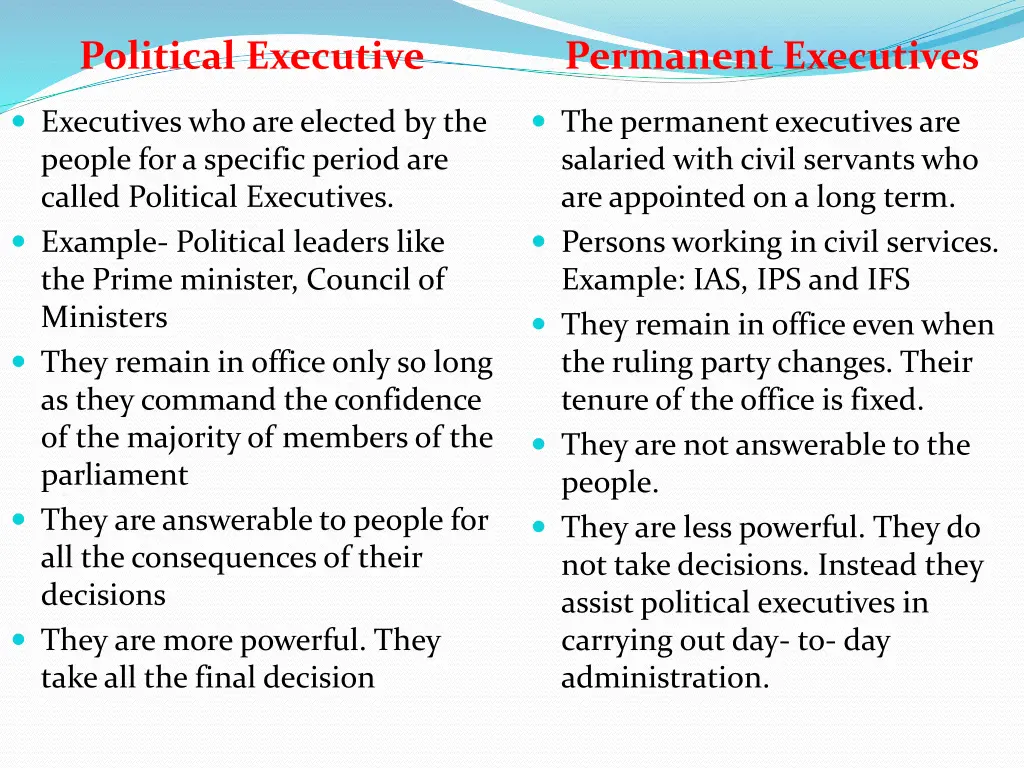 political executive