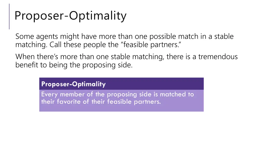 proposer optimality