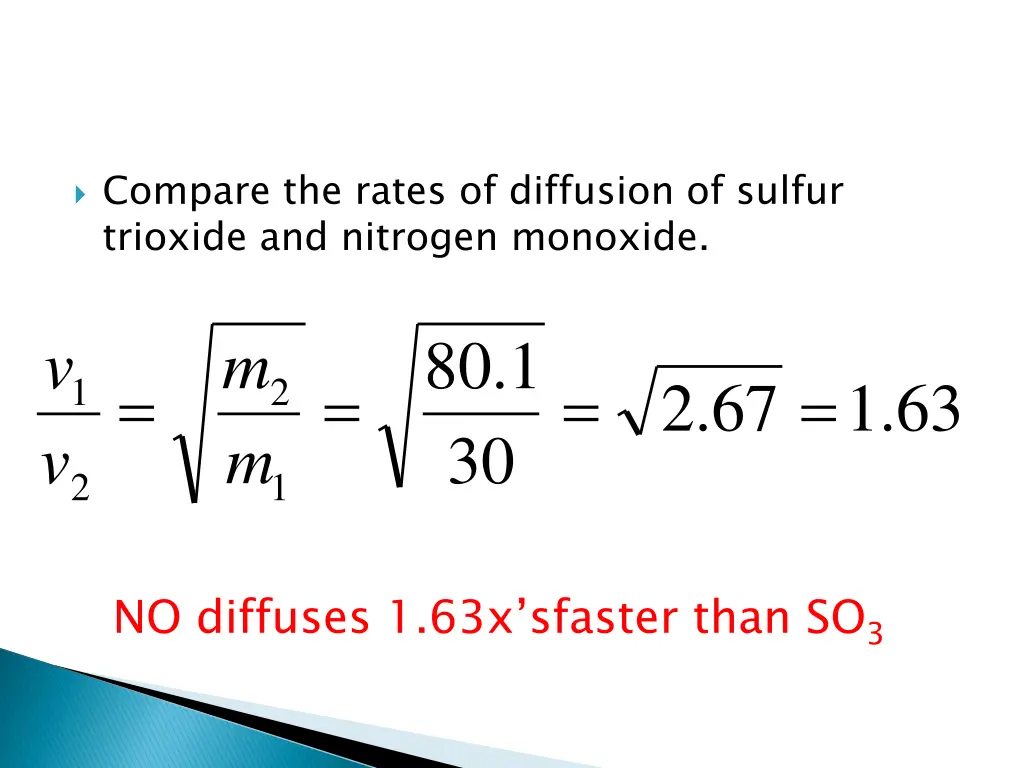 compare the rates of diffusion of sulfur trioxide