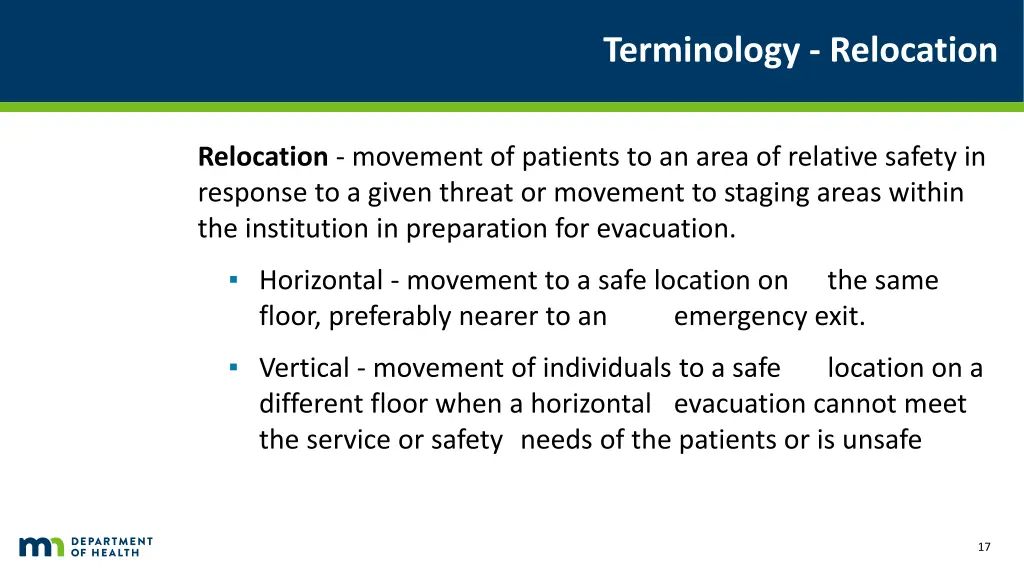 terminology relocation