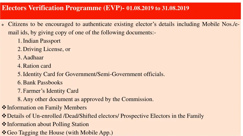 electors verification programme evp 01 08 2019