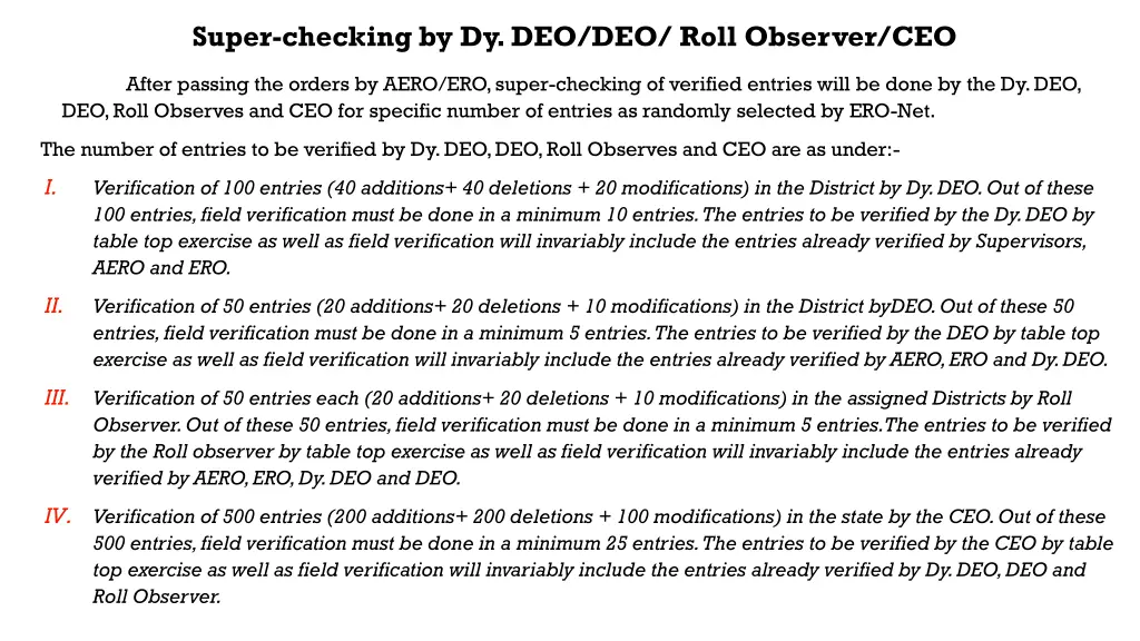 super checking by dy deo deo roll observer ceo